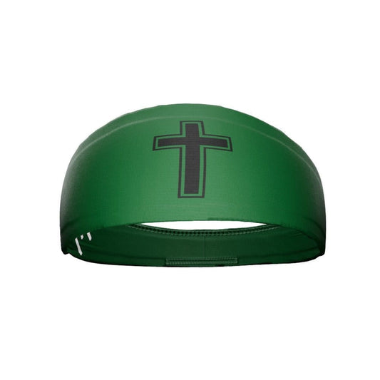 Faith Cross Green Headband - Grit Grind Strength