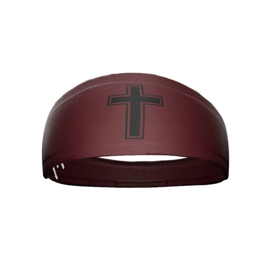 Faith Cross Maroon Headband - Grit Grind Strength