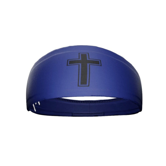 Faith Cross Navy Headband - Grit Grind Strength