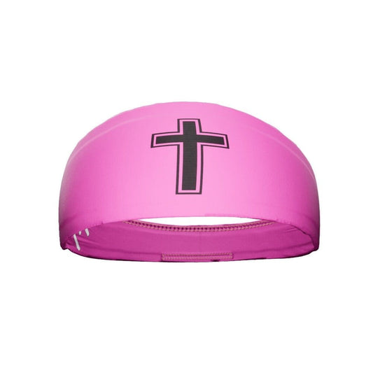 Faith Cross Pink Headband - Grit Grind Strength