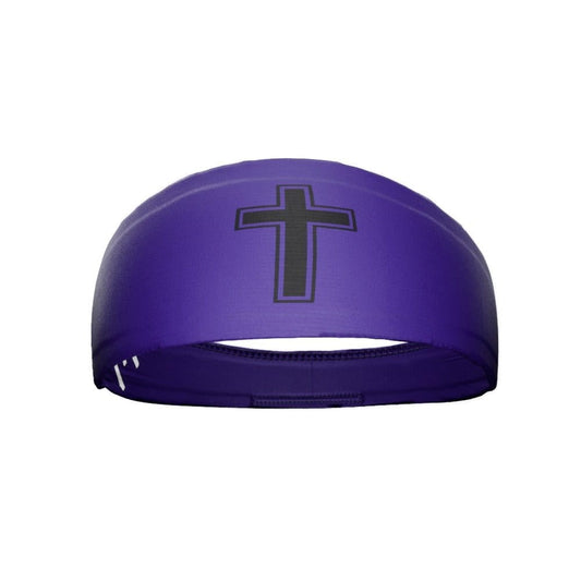 Faith Cross Purple Headband - Grit Grind Strength
