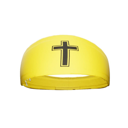 Faith Cross Yellow Headband - Grit Grind Strength