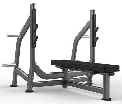 Flat Bench - Olympic - Muscle D Fitness - 11 Gauge Steel - Commercial Upholstery - Grit Grind Strength