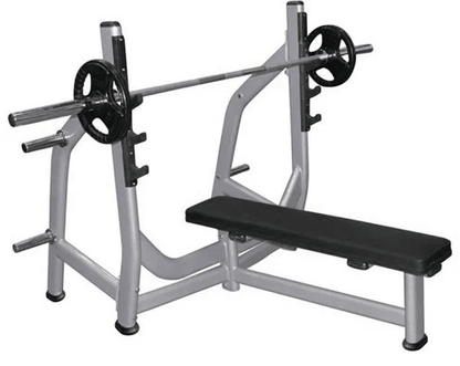 Flat Bench - Olympic - Muscle D Fitness - 11 Gauge Steel - Commercial Upholstery - Grit Grind Strength