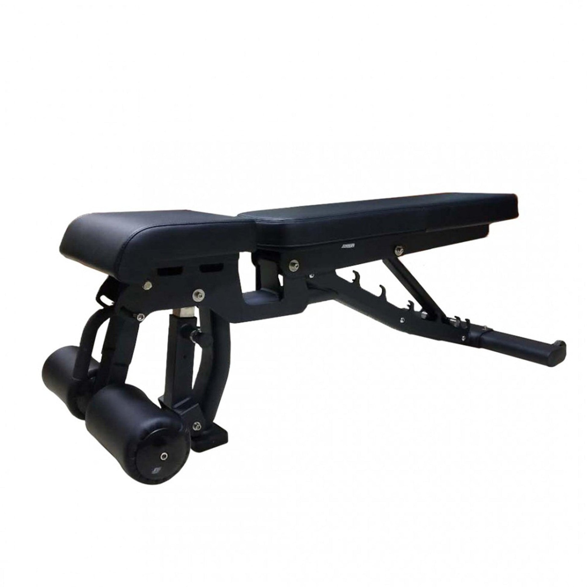 Flat Incline Decline Bench - Muscle D Fitness - 11 Gauge Steel - Commercial Upholstery - Decline Abdominal Trainer - Grit Grind Strength