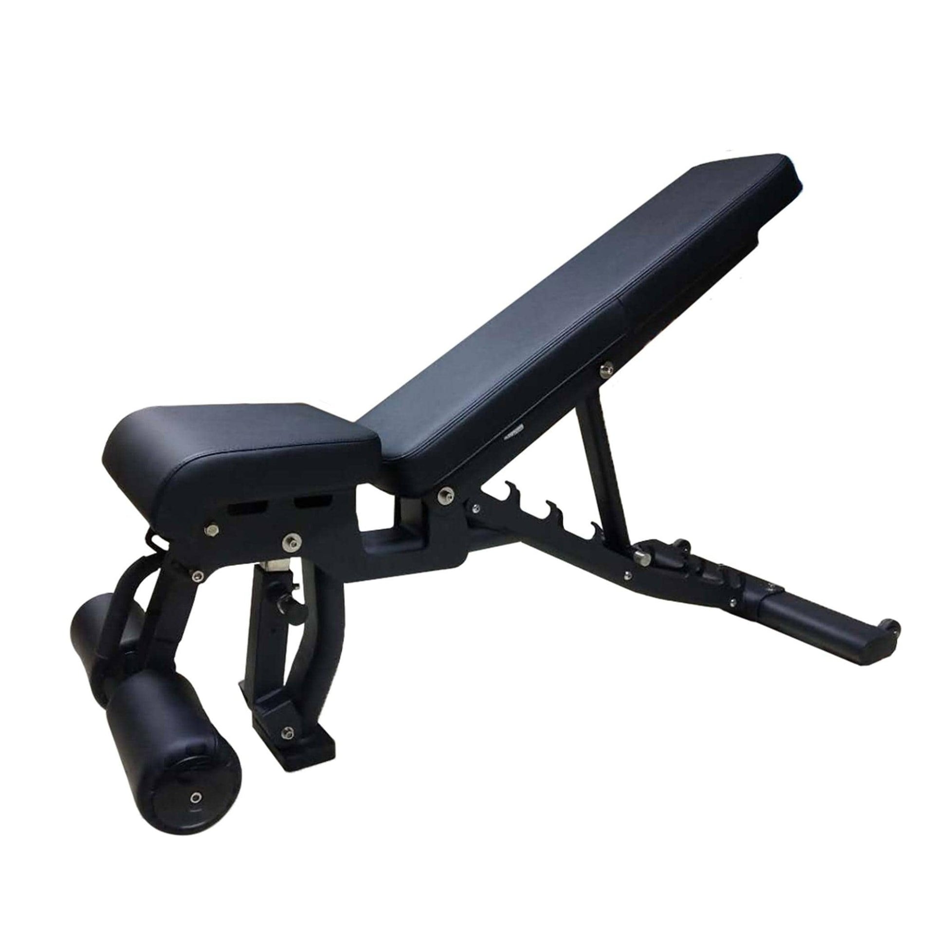 Flat Incline Decline Bench - Muscle D Fitness - 11 Gauge Steel - Commercial Upholstery - Decline Abdominal Trainer - Grit Grind Strength