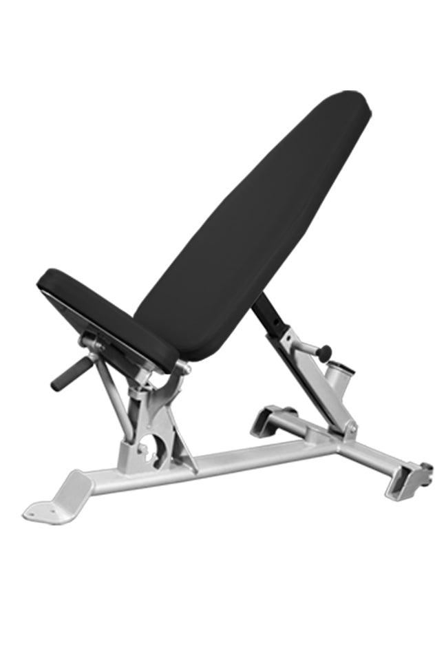 Flat to Incline Bench - Elite Series - Muscle D Fitness - 11 Gauge Steel - Commercial Upholstery - Seat and Back Adjustable - Grit Grind Strength