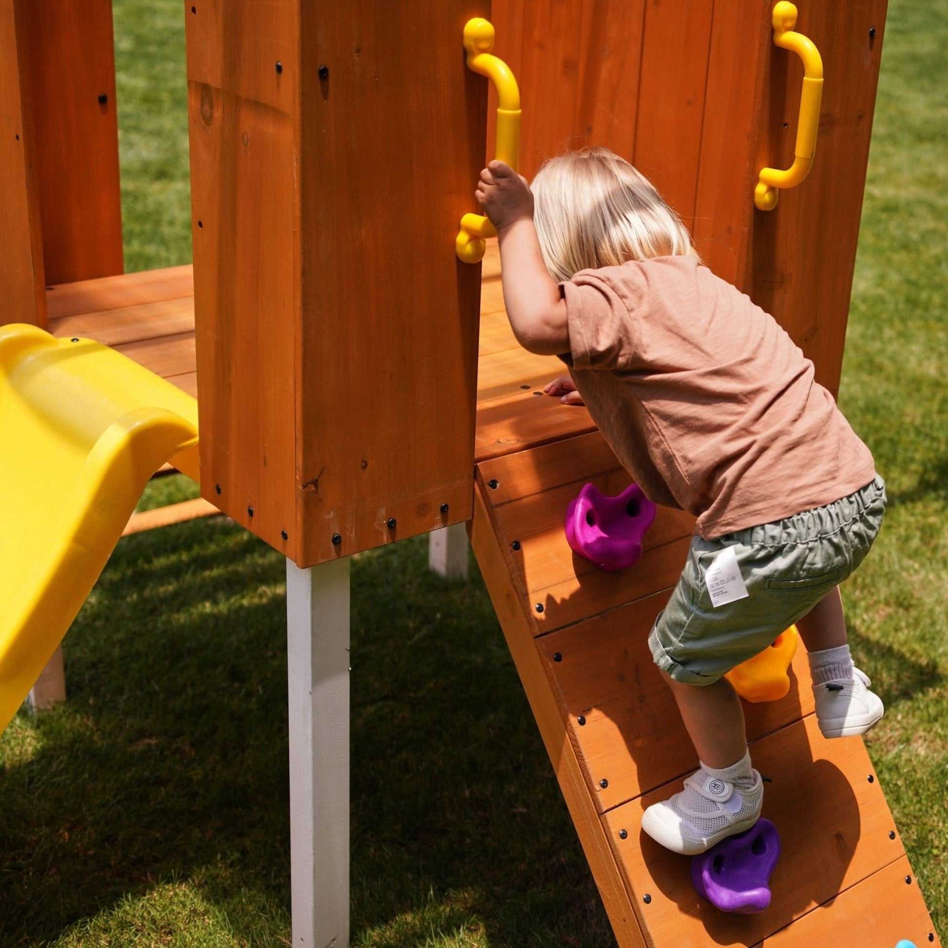 Forest Small Outdoor Toddler Swing Set | Compact Wooden Swing Frame for Babies & Kids - Grit Grind Strength