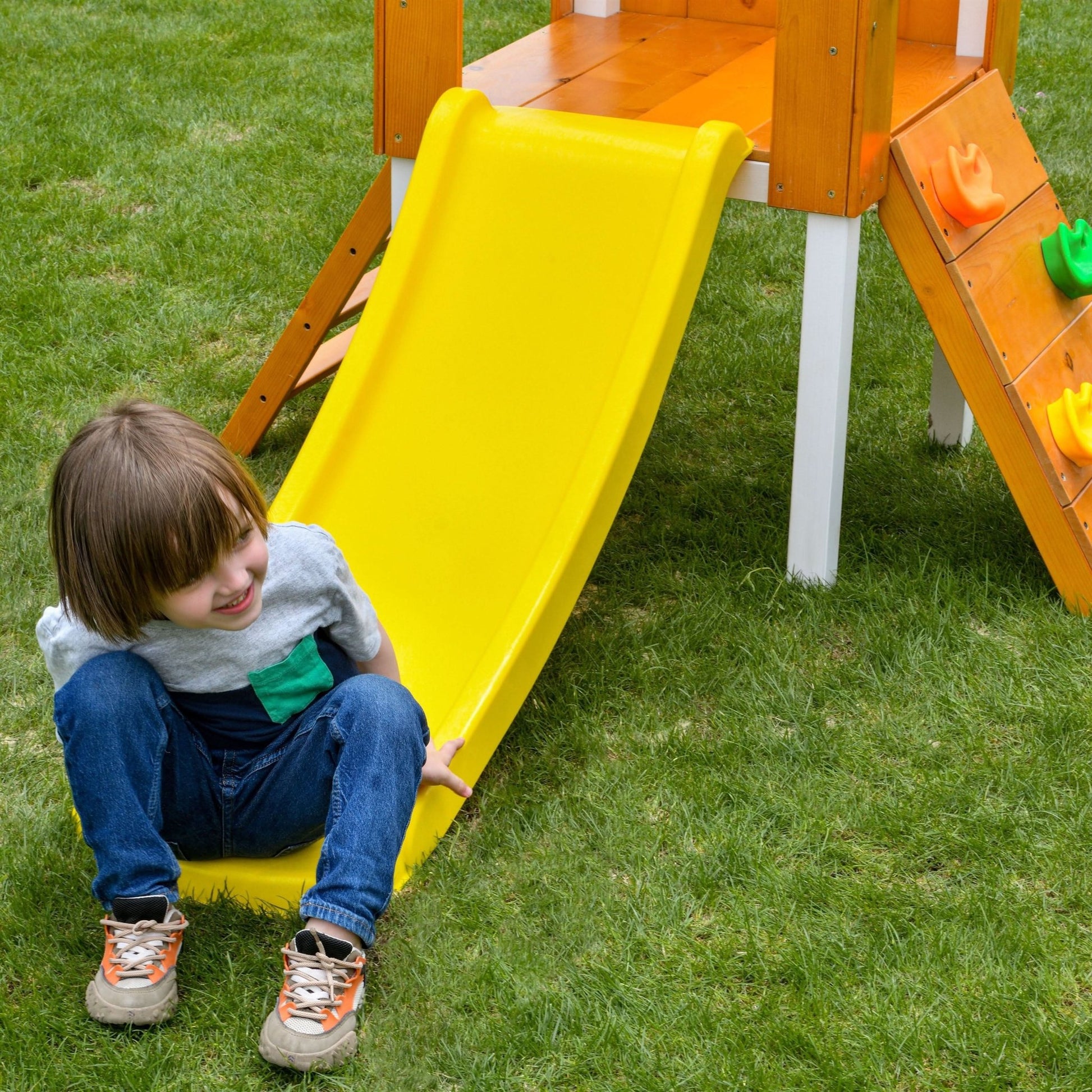 Forest Small Outdoor Toddler Swing Set | Compact Wooden Swing Frame for Babies & Kids - Grit Grind Strength