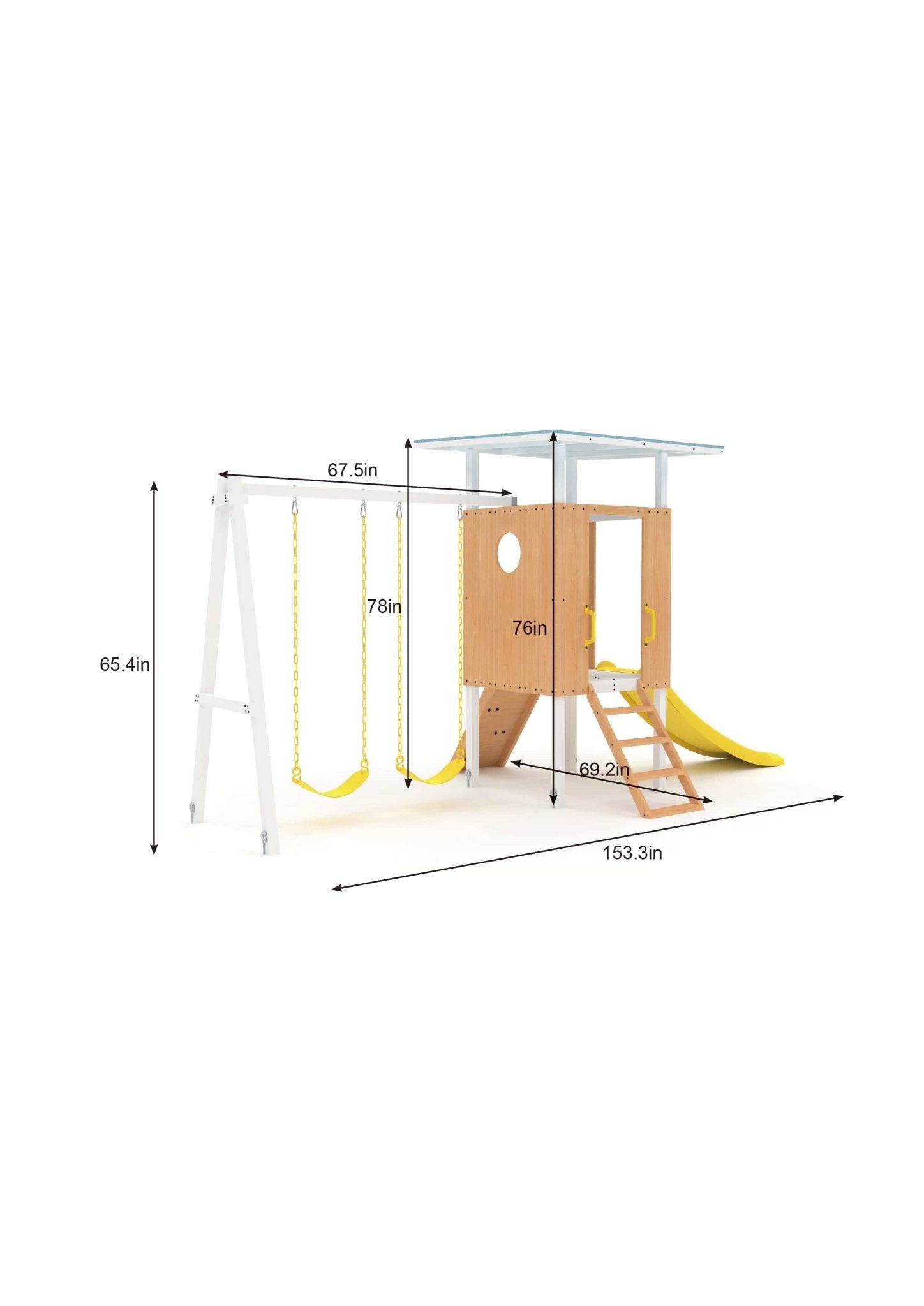 Forest Small Outdoor Toddler Swing Set | Compact Wooden Swing Frame for Babies & Kids - Grit Grind Strength