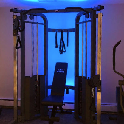 Functional Trainer Cable Machine with 200 lb Weight Stacks and Adjustable Weight Bench - Grit Grind Strength