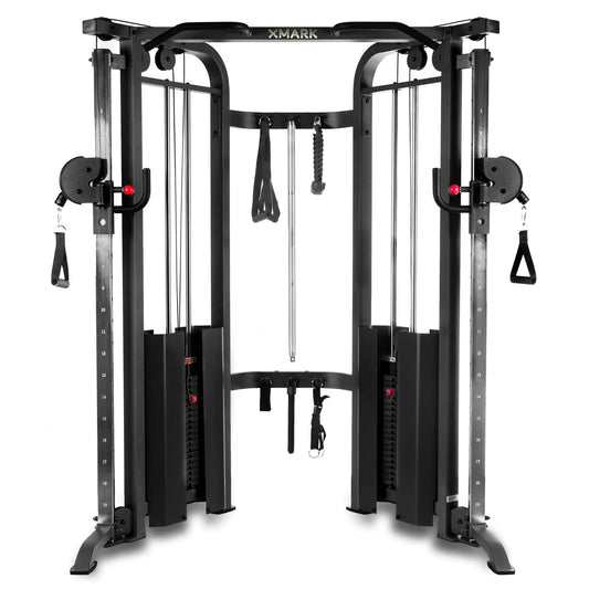 Functional Trainer Cable Machine with Dual 200 lb Weight Stacks - Grit Grind Strength