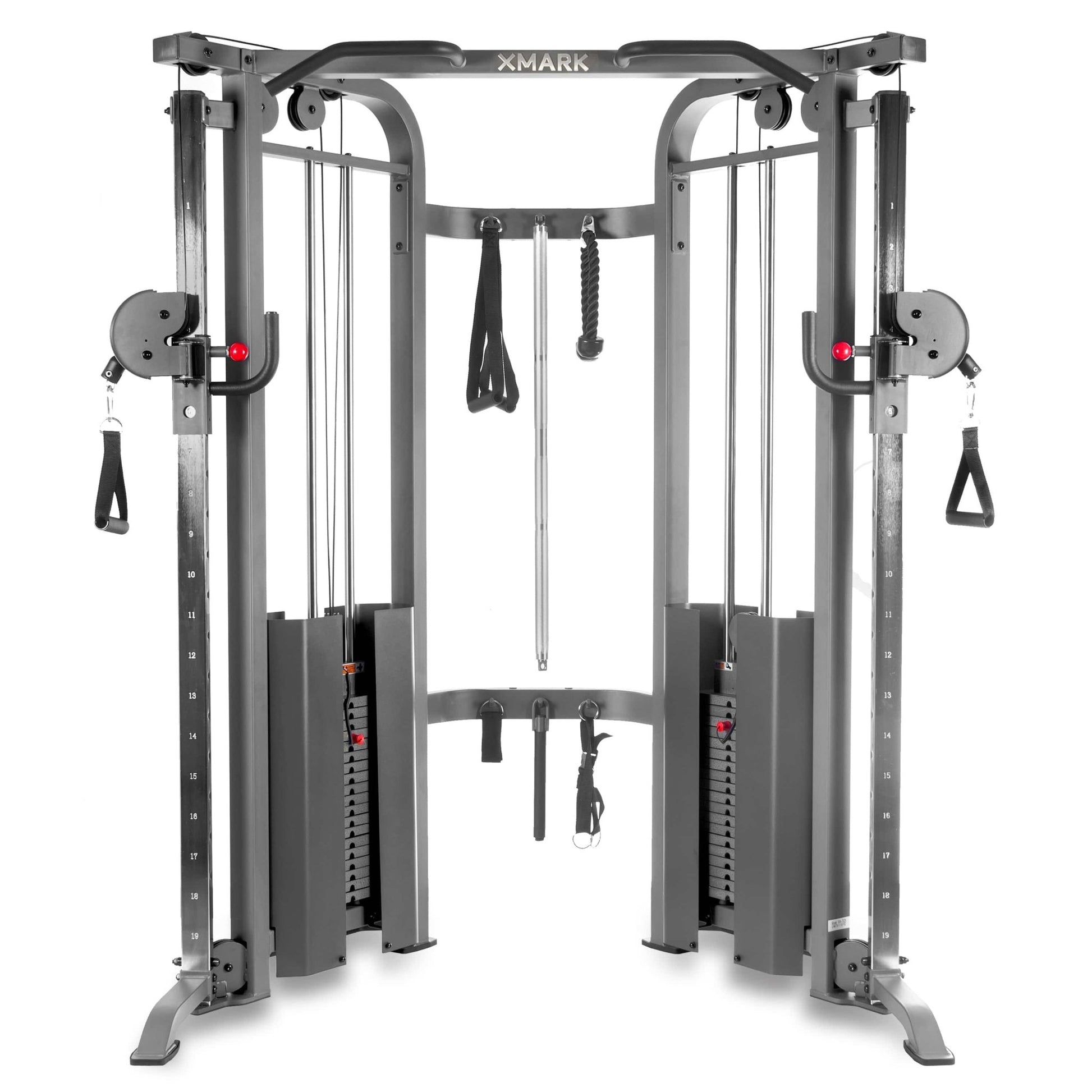 Functional Trainer Cable Machine with Dual 200 lb Weight Stacks - Grit Grind Strength