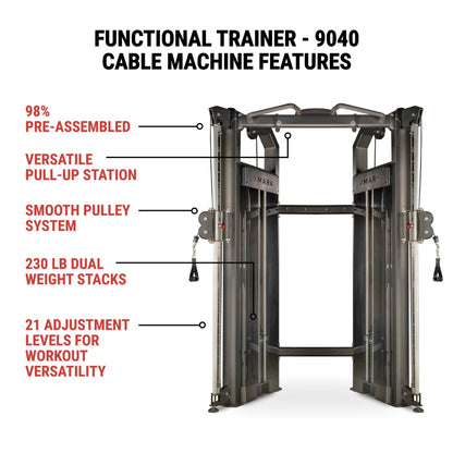 Functional Trainer With Dual 230 lb Weight Stacks - Grit Grind Strength