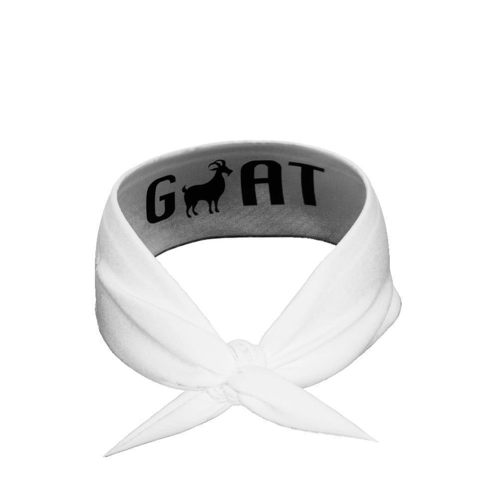 GOAT Tie Headband (White) - Grit Grind Strength