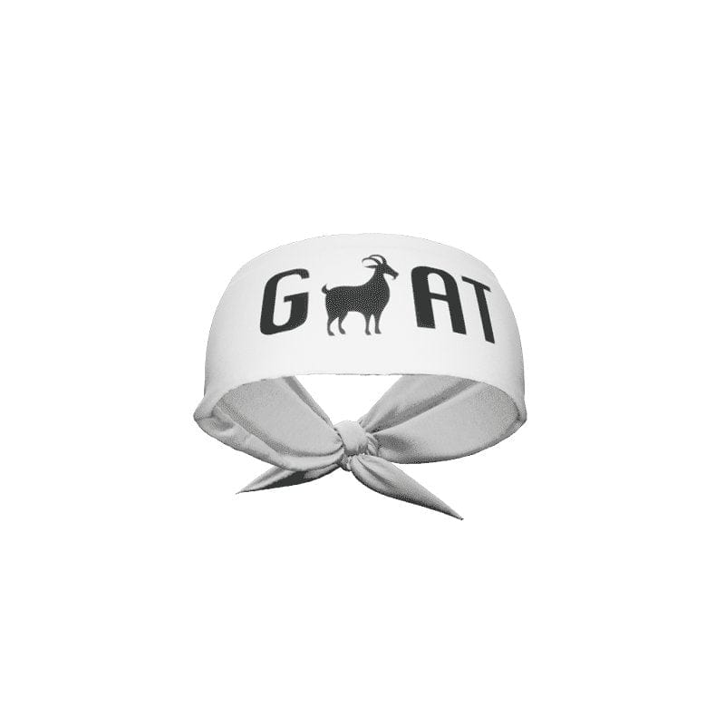 GOAT Tie Headband (White) - Grit Grind Strength