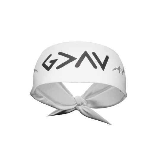 God Is Greater Than The Highs and Lows Tie Headband - Grit Grind Strength