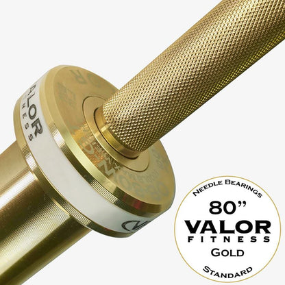 Gold Coated Needle Bearing Barbell - Grit Grind Strength