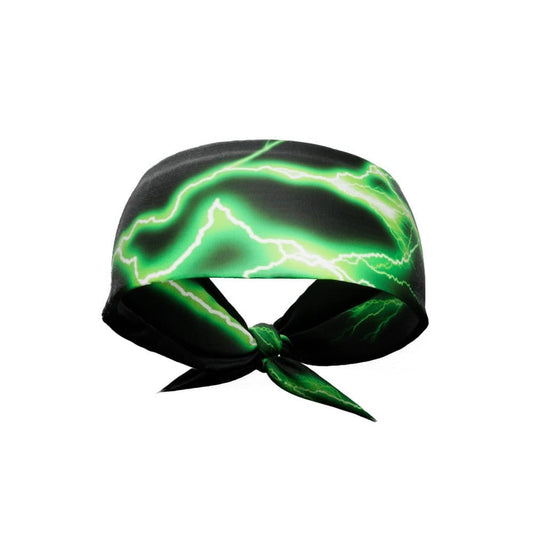 Green Lightning Tie Headband - Grit Grind Strength