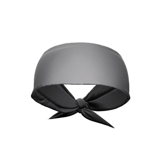 Grey Tie Headband - Grit Grind Strength