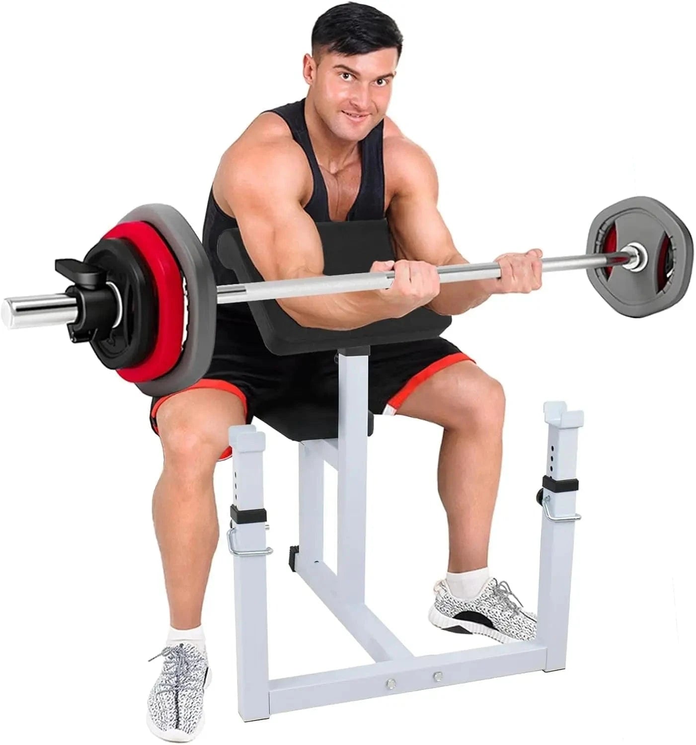 Grit Grind Strength Exercise Benches Black / United States Preacher Curl Weight Bench Adjustable for Arm Curling Strength Training Isolated Barbell Dumbbell Bicep Tricep Muscle Seated Ben