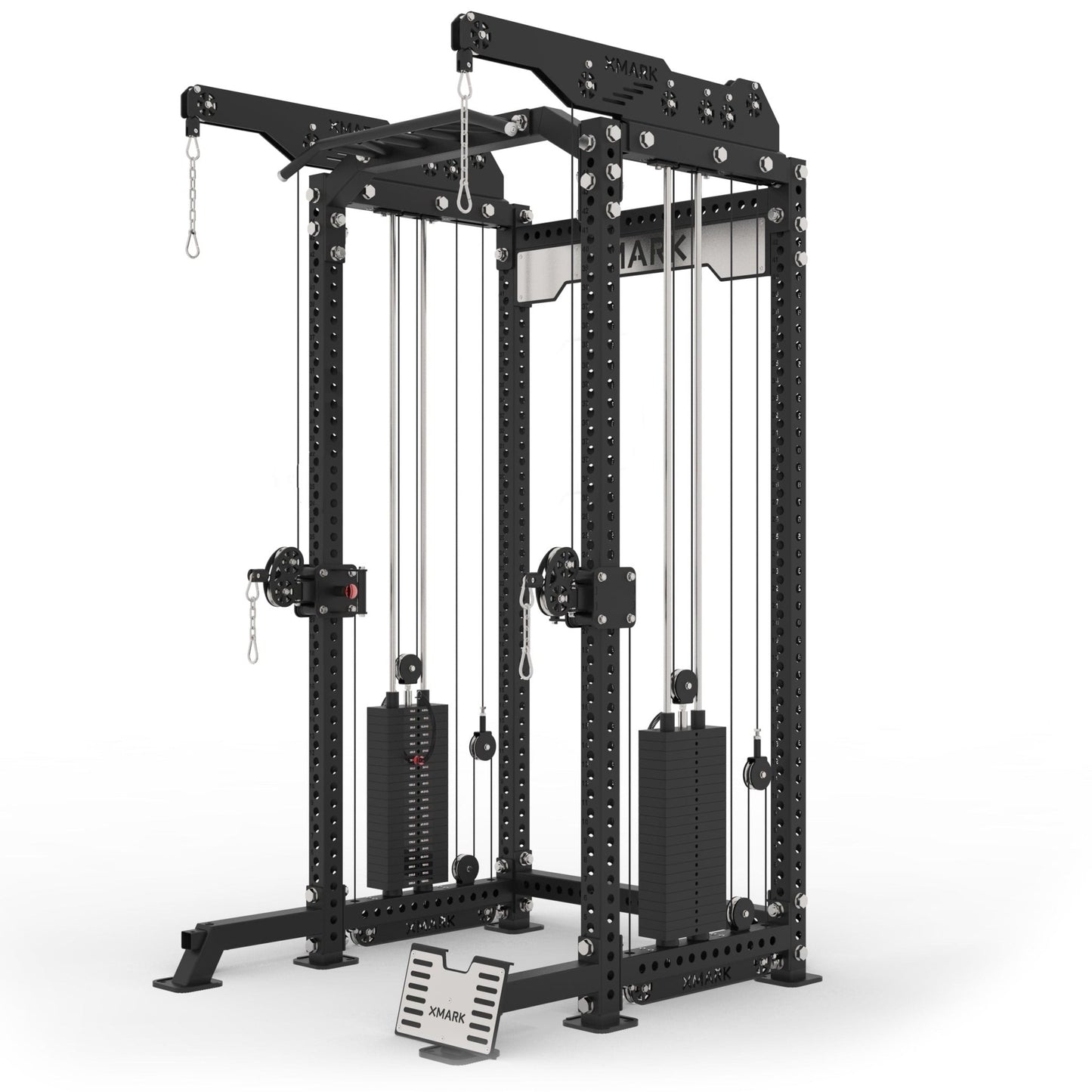 Half Rack Functional Trainer Smith Machine with Lat Pulldown and Low Row - Grit Grind Strength