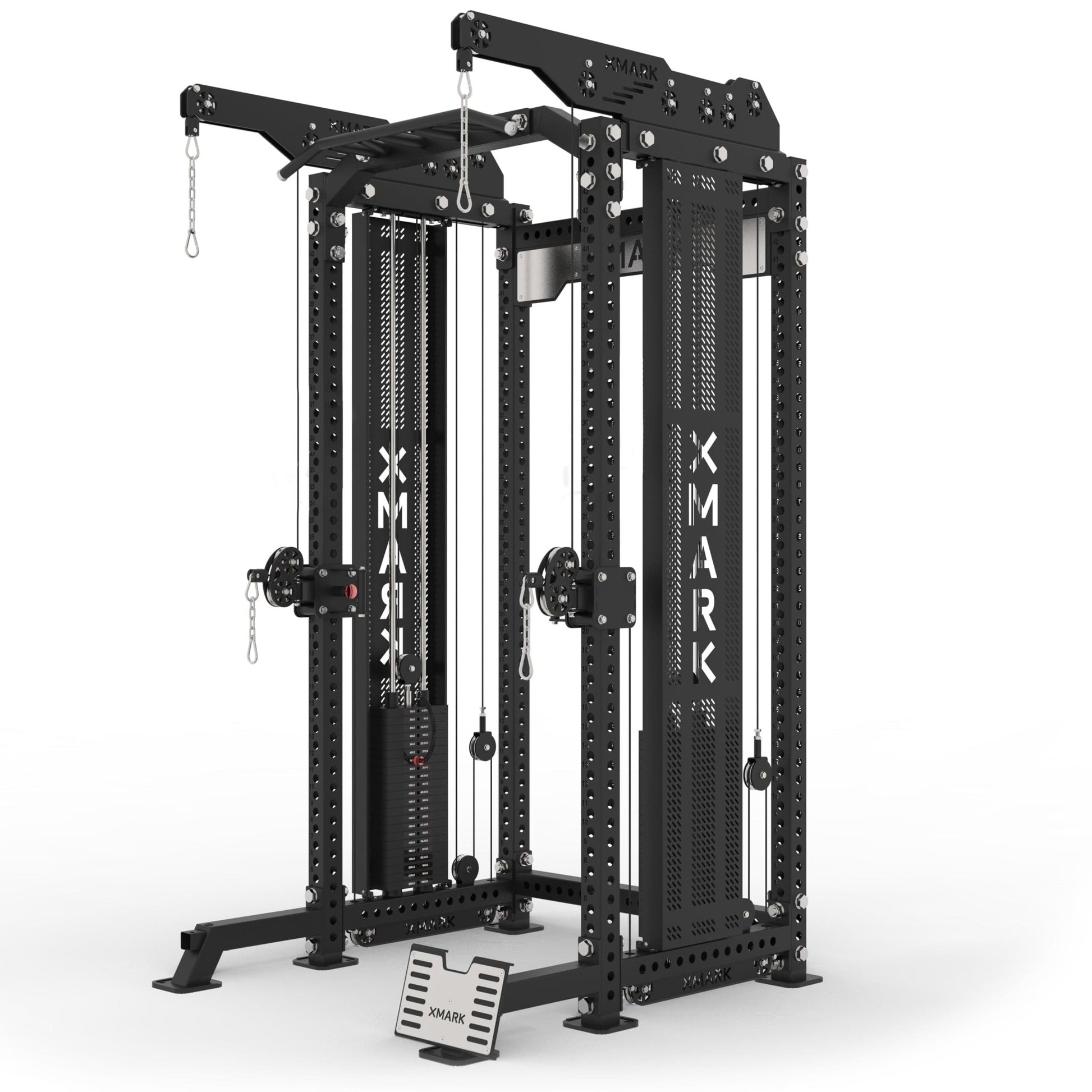Half Rack Functional Trainer Smith Machine with Lat Pulldown and Low Row - Grit Grind Strength