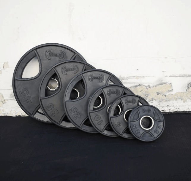 Hard Chrome Olympic Bar and Olympic Rubber Weight Plate Sets - Grit Grind Strength