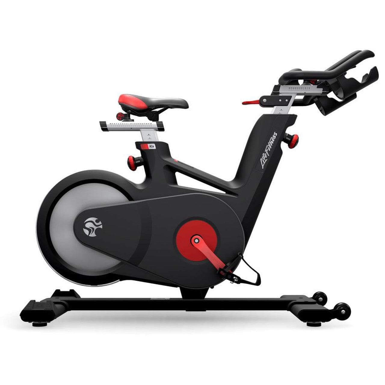 Life Fitness IC6 Indoor Cycle - Adjustable Handle Bars and Seat - Digital Display - Drink Bottle Holders - Grit Grind Strength