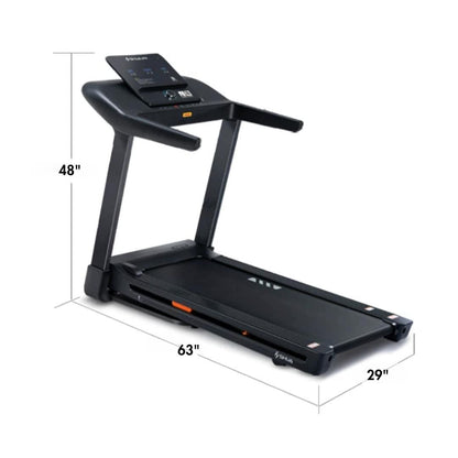Light Commercial Folding Treadmill - Muscle D Fitness - LED Display - Heart Rate Monitor - Safety Clip - Grit Grind Strength