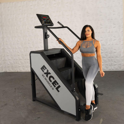 Light Commercial Stair Climber Stepmill LED Display Heart Rate Monitor Heavy Duty Chain Drive - Grit Grind Strength