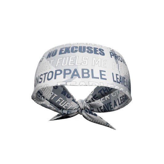 Light Motivational Tie Headband - Grit Grind Strength