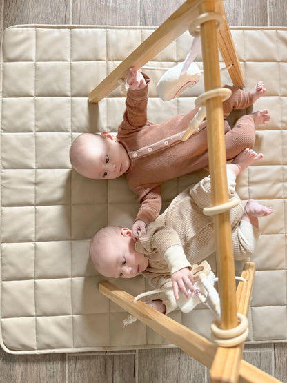 Lilac Wooden Baby Gym | Montessori Infant Play Gym with Hanging Toys - Grit Grind Strength