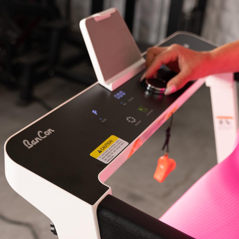 Low Profile Treadmill - Muscle D Fitness - LED Display - Heart Rate Monitor - Flex Deck for Low Impact - Adjustable Speed - Phone / Tablet Holder - Grit Grind Strength