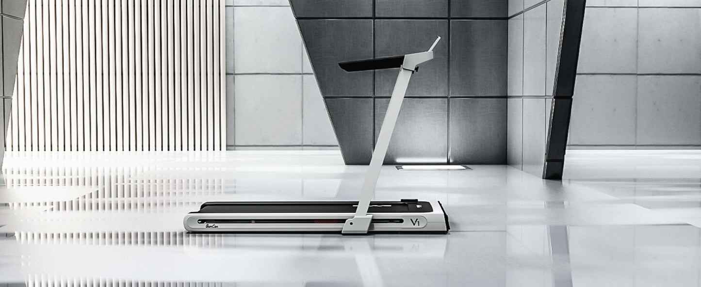Low Profile Treadmill - Muscle D Fitness - LED Display - Heart Rate Monitor - Flex Deck for Low Impact - Adjustable Speed - Phone / Tablet Holder - Grit Grind Strength