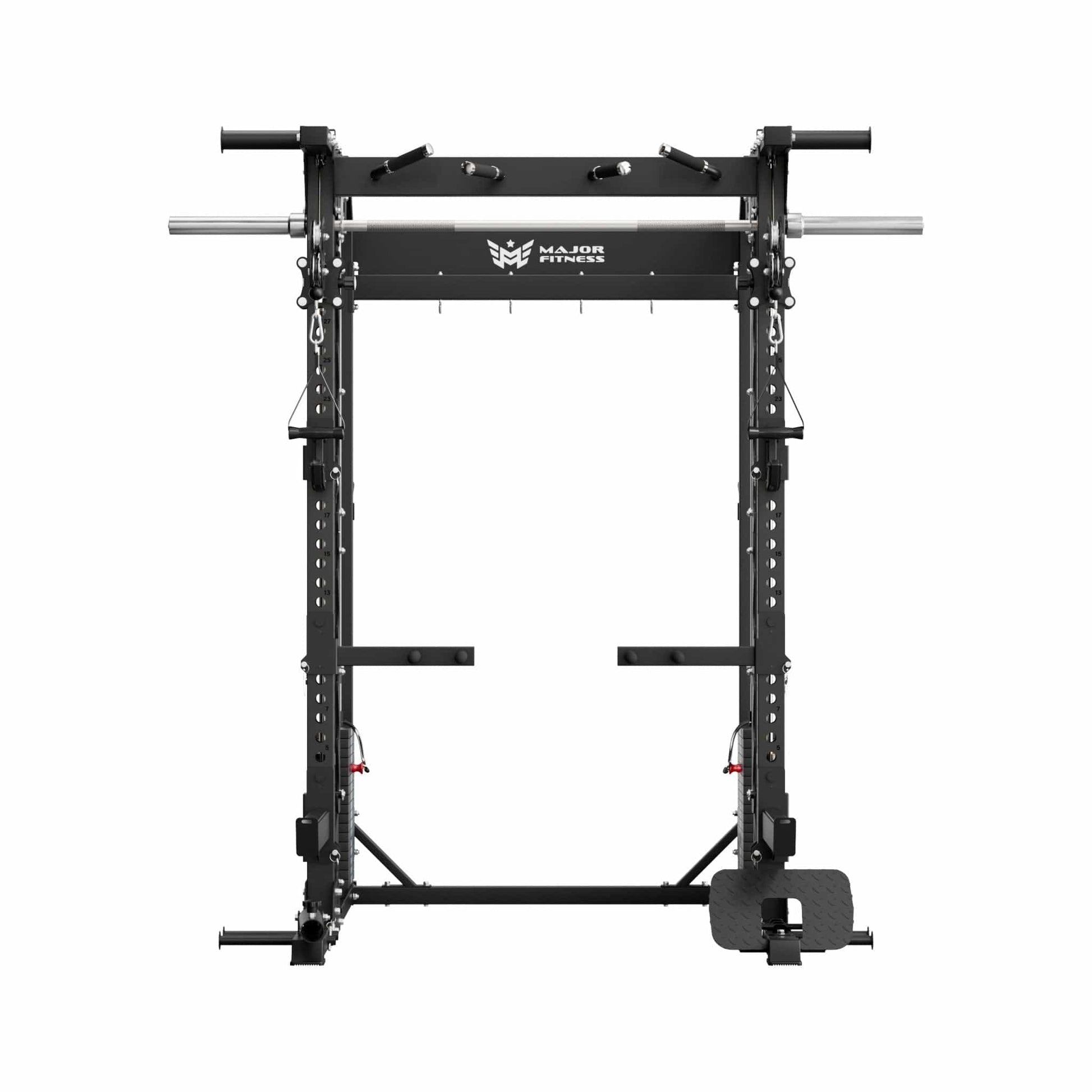 Major Fitness B52 Pro Smith Machine Home Gym with Power Rack, Cable Crossover, Dual Pulley System, Landmine, & Multi-Grip Pull-Up Bar