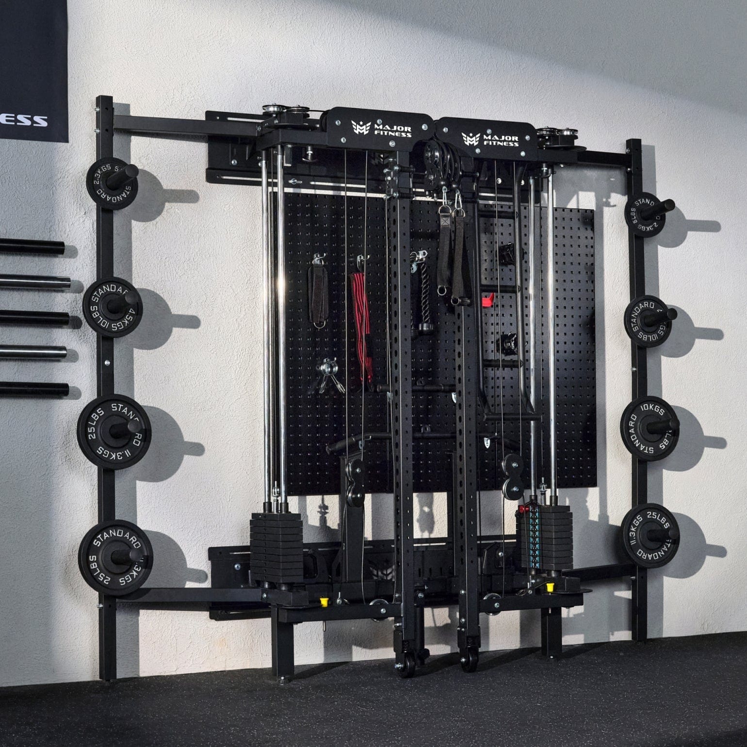 Major Fitness Lightning F35 Pro Wall Mounted Folding Power Rack All-In-One Home Gym