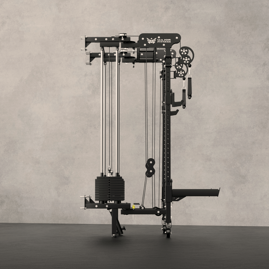 Major Fitness Lightning F35 Pro Wall Mounted Folding Power Rack All-In-One Home Gym