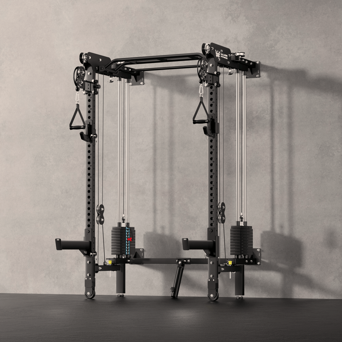 Major Fitness Lightning F35 Pro Wall Mounted Folding Power Rack All-In-One Home Gym