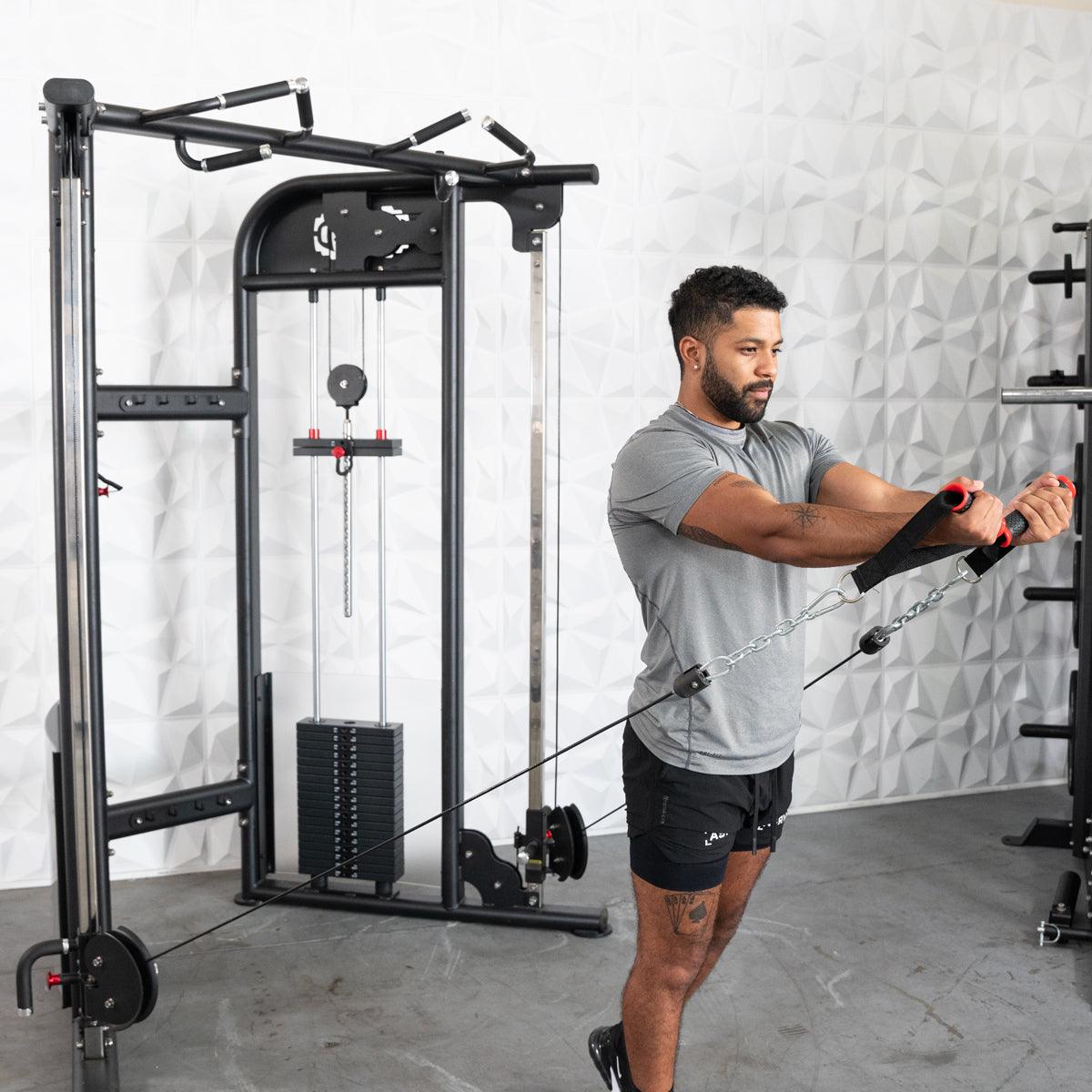 Megatron Dual Adjustable Pulley (88" & 95" height) - Muscle D Fitness - Functional Pull - Up Bar - Adjustable Height - Grit Grind Strength