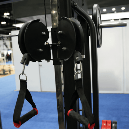 Megatron Dual Adjustable Pulley / Smith Combo - Muscle D Fitness - Selectorized Weight Adjustment - Functional Pull - Up Bar - Dual Station - Grit Grind Strength