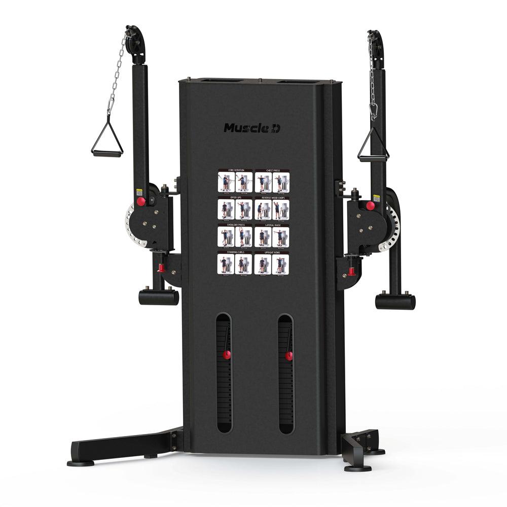 Megatron Multi - Functional Trainer - Muscle D Fitness - Selectorized Weight Adjustment - Adjustable Arms - Single Handle Attachments - Grit Grind Strength