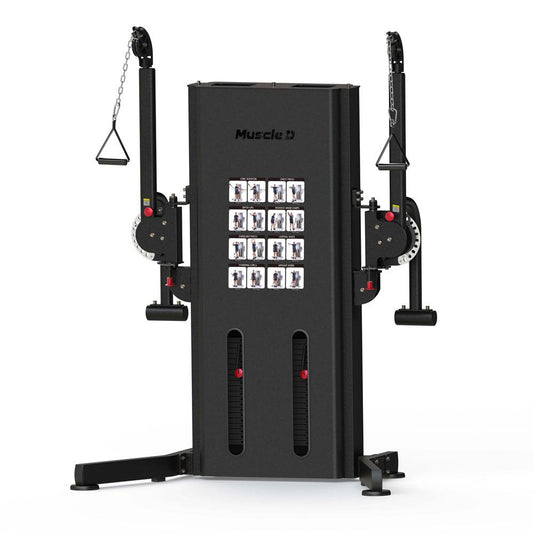 Megatron Multi - Functional Trainer - Muscle D Fitness - Selectorized Weight Adjustment - Adjustable Arms - Single Handle Attachments - Grit Grind Strength