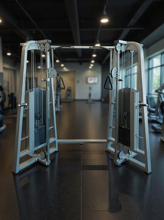 Megatron Quad Functional Trainer - Muscle D Fitness - Selectorized Weight Adjustment - Angled Chin Bar - Adjustable Columns - Grit Grind Strength