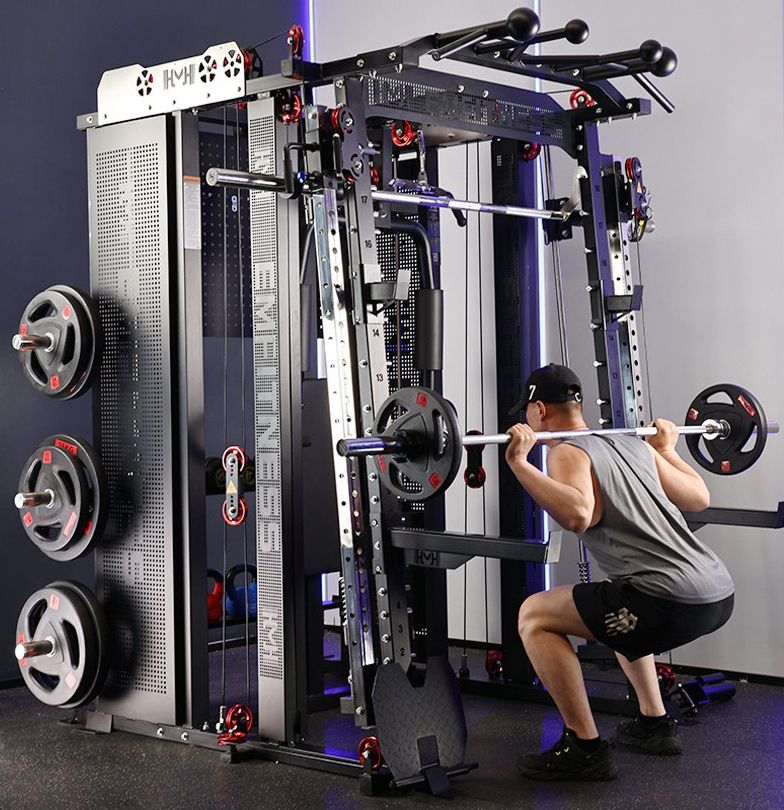 Multifunctional All - In - One Home Gym Smith Machine Squat Rack with Storage - Grit Grind Strength