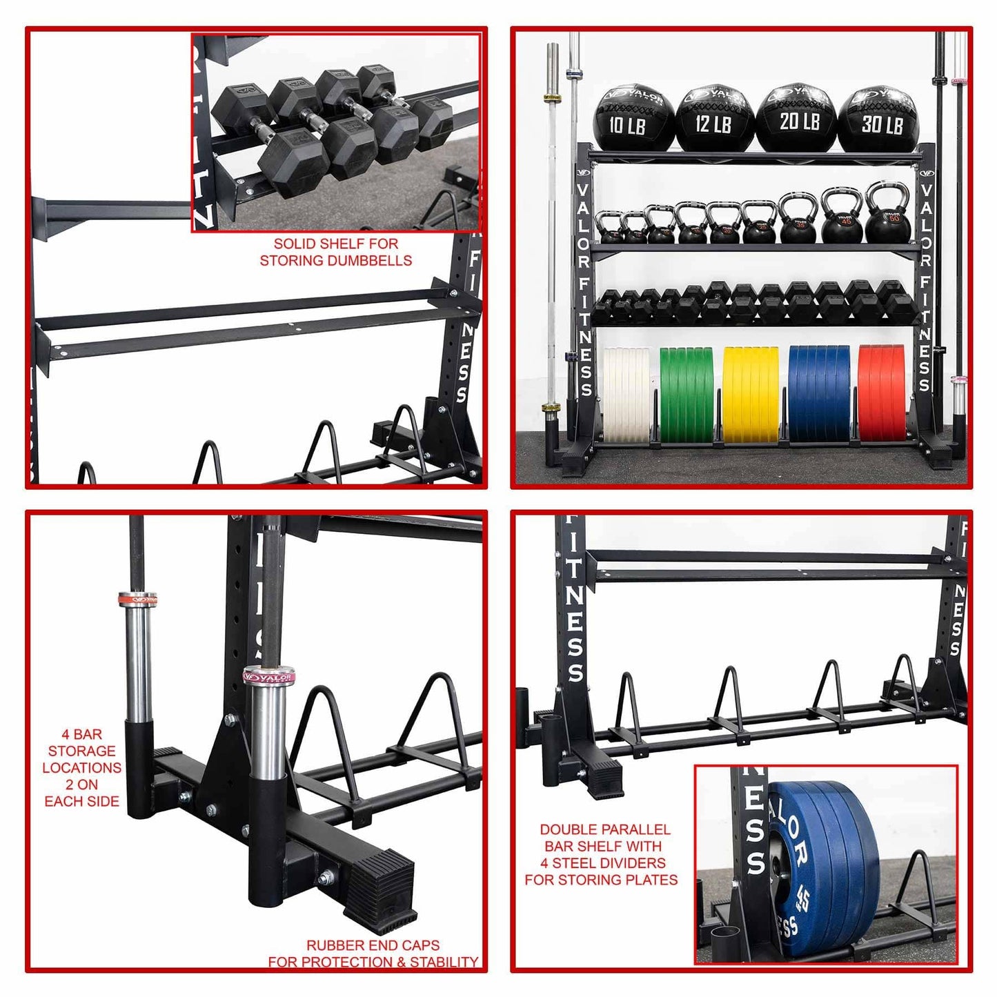 Multifunctional Fitness Equipment Storage Rack - Grit Grind Strength