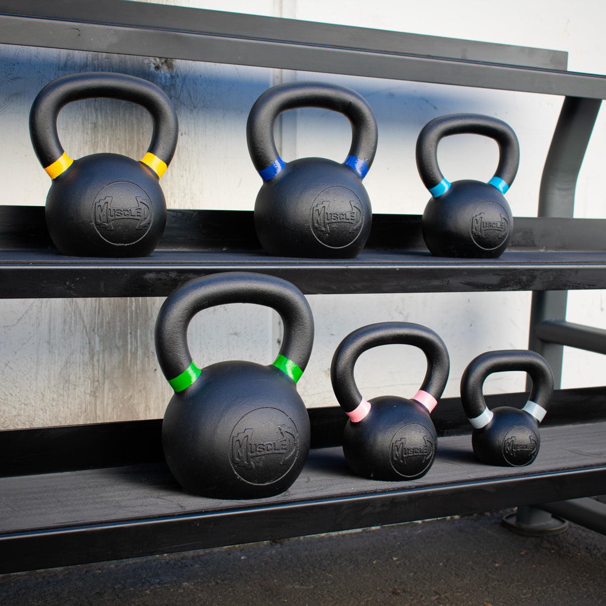 Muscle D Cast Kettlebells - Muscle D Fitness - Quality Handle Design - Heavy Duty Coating - Grit Grind Strength