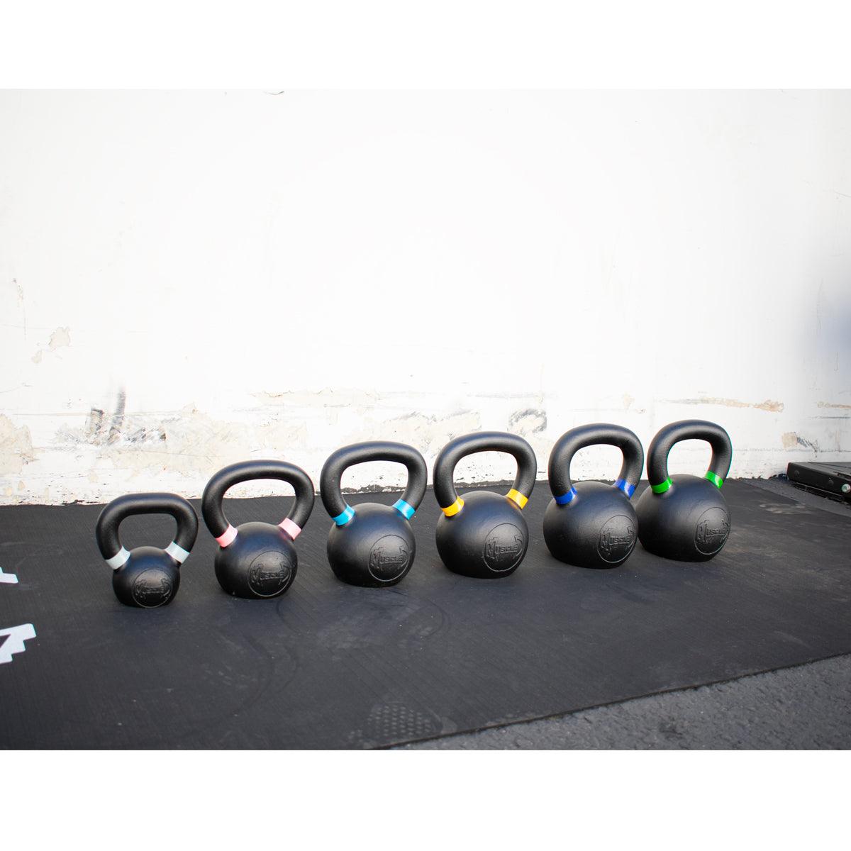 Muscle D Cast Kettlebells - Muscle D Fitness - Quality Handle Design - Heavy Duty Coating - Grit Grind Strength