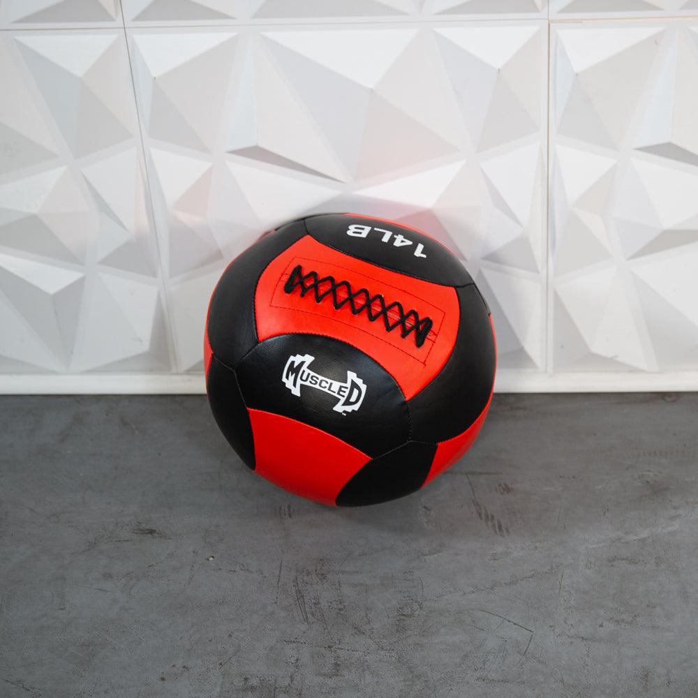 Muscle D Fitness 14lb Medicine Ball / Wall Ball Medicine Ball / Wall Ball - Muscle D Fitness - Heavy Duty Stitching - Multi-Panel Design - 14" Diameter