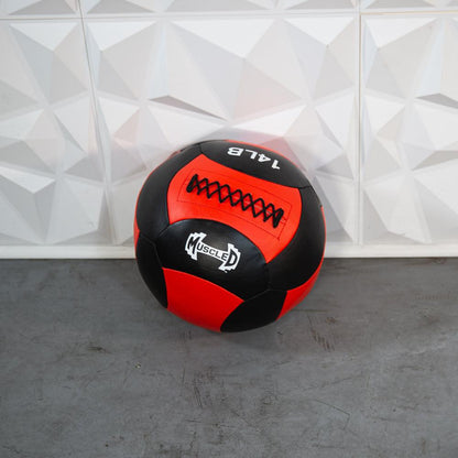 Muscle D Fitness 14lb Medicine Ball / Wall Ball Medicine Ball / Wall Ball - Muscle D Fitness - Heavy Duty Stitching - Multi-Panel Design - 14" Diameter